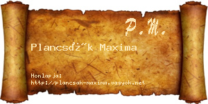 Plancsák Maxima névjegykártya